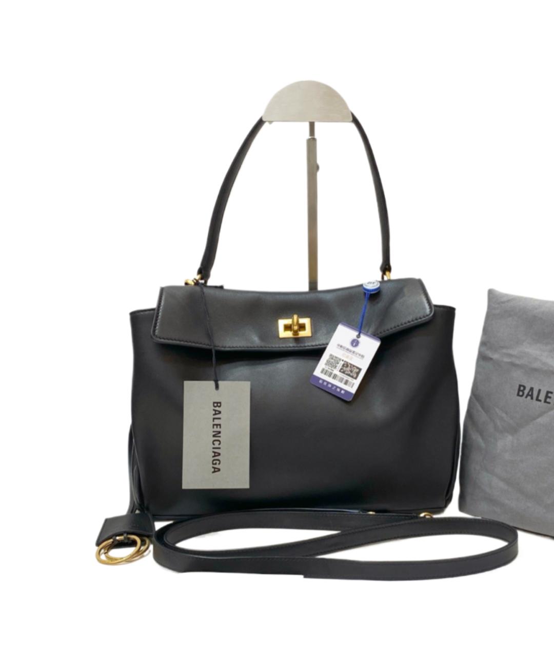 BALENCIAGA Черная кожаная сумка через плечо, фото 6
