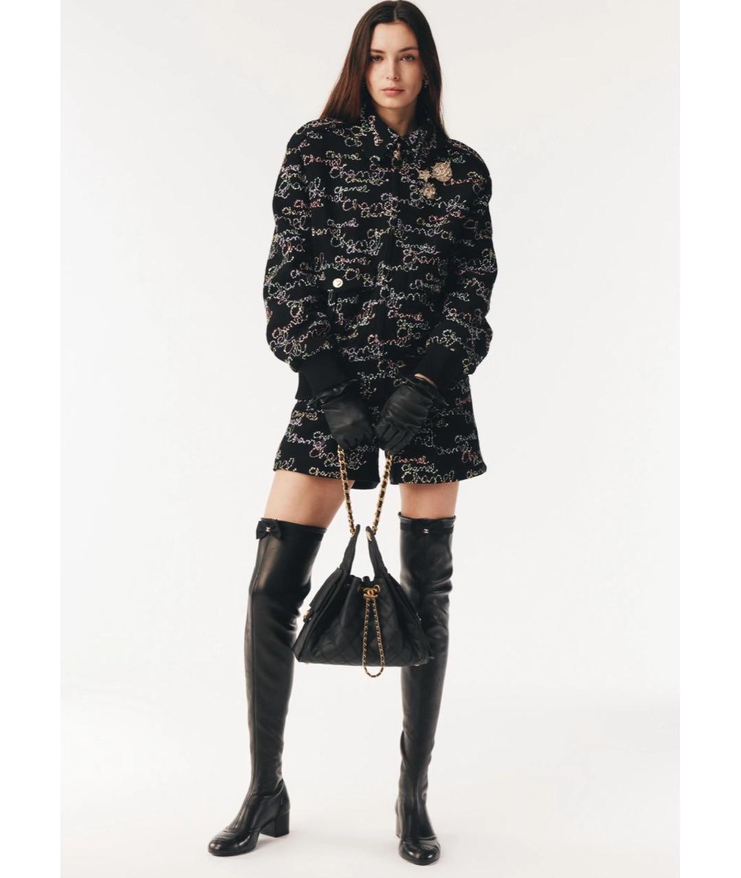 CHANEL Черные кожаные ботфорты, фото 5