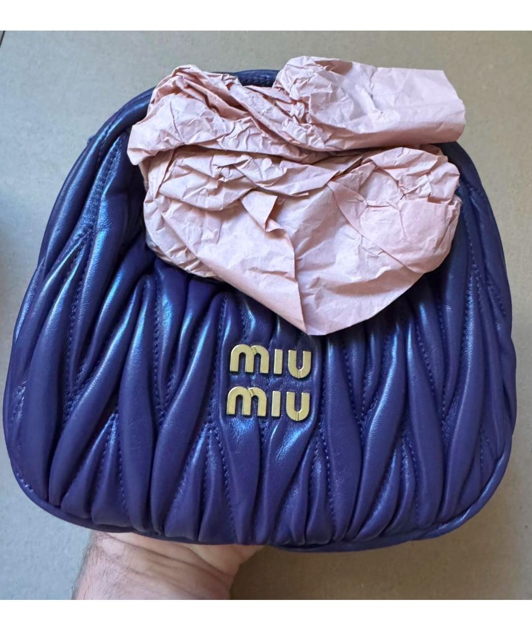 MIU MIU Фиолетовая кожаная сумка с короткими ручками, фото 3