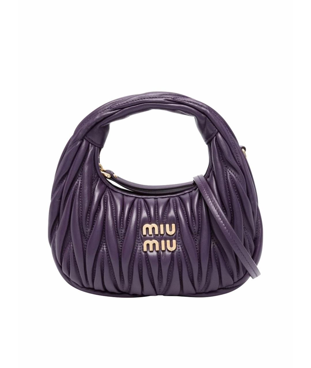 MIU MIU Фиолетовая кожаная сумка с короткими ручками, фото 1