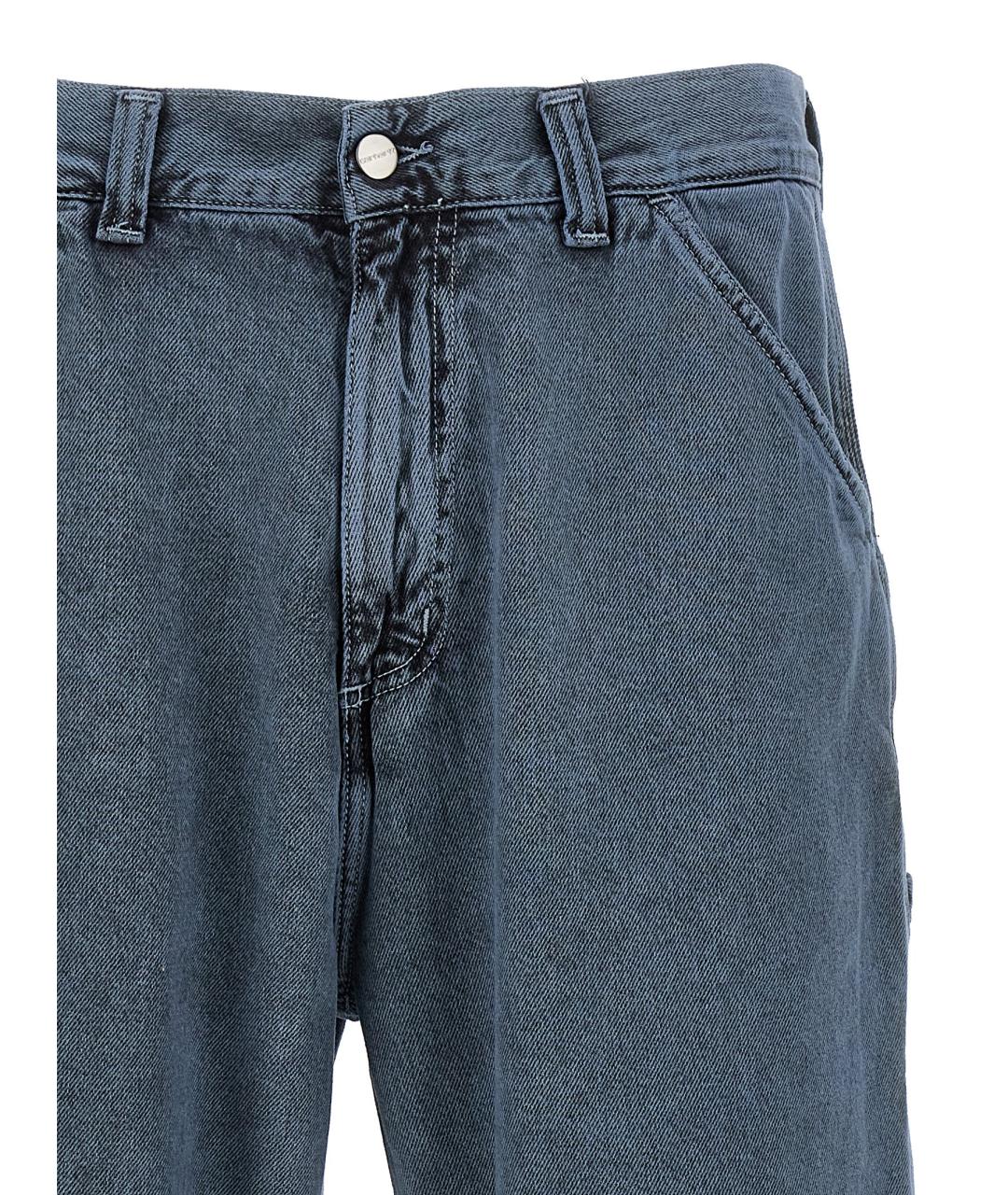 CARHARTT WIP Синие хлопковые прямые джинсы, фото 3
