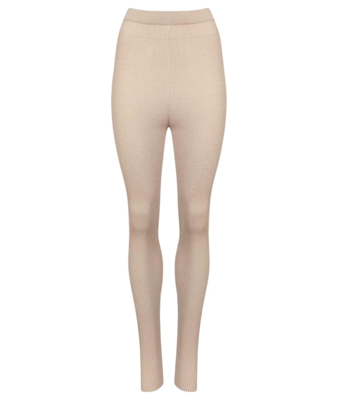 JACQUEMUS Бежевые вискозные леггинсы и велосипедки, фото 1