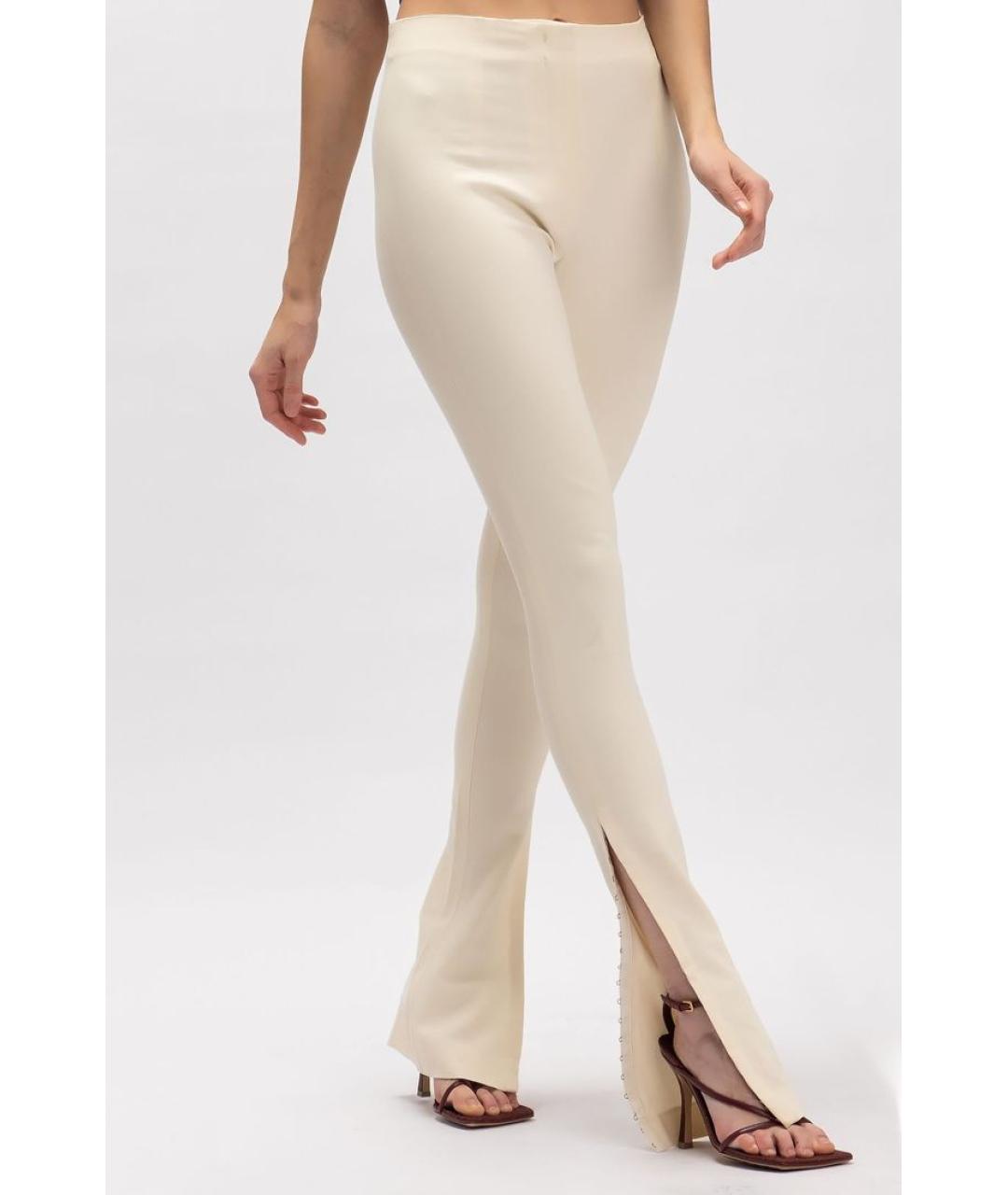 JACQUEMUS Белые вискозные прямые брюки, фото 3