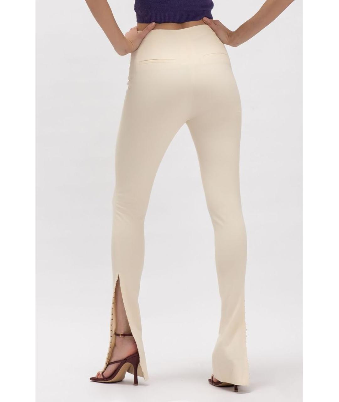 JACQUEMUS Белые вискозные прямые брюки, фото 4