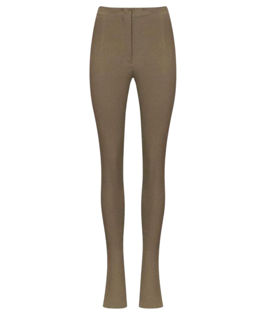 JACQUEMUS Хаки вискозные прямые брюки, фото 1