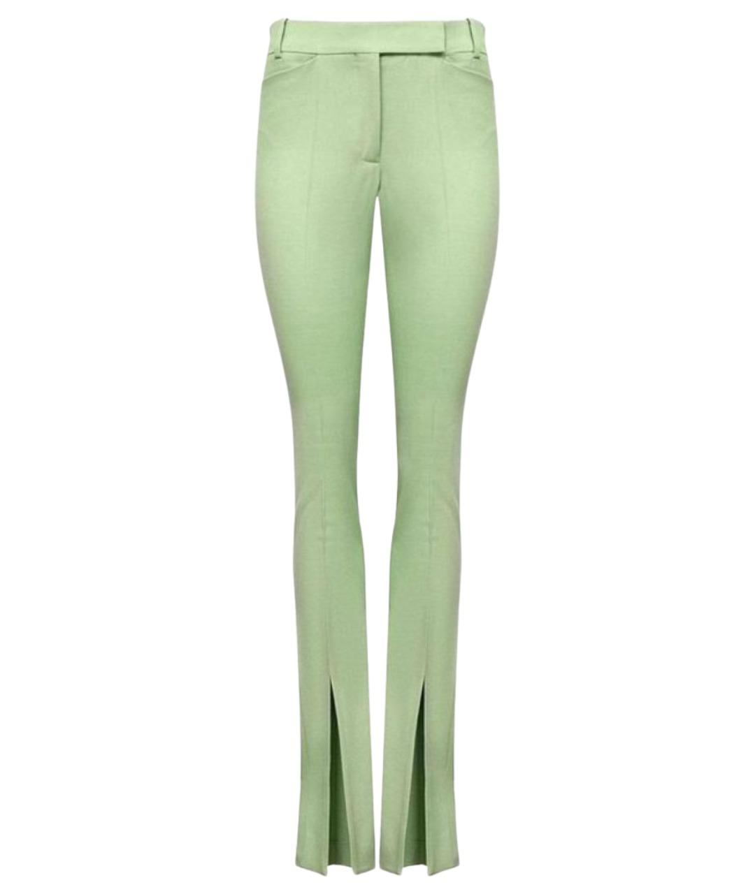 THE ATTICO Зеленые шерстяные прямые брюки, фото 1