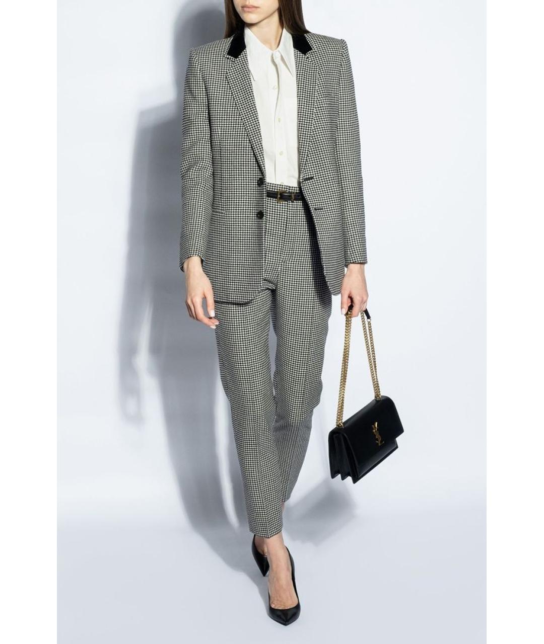 SAINT LAURENT Черные прямые брюки, фото 2