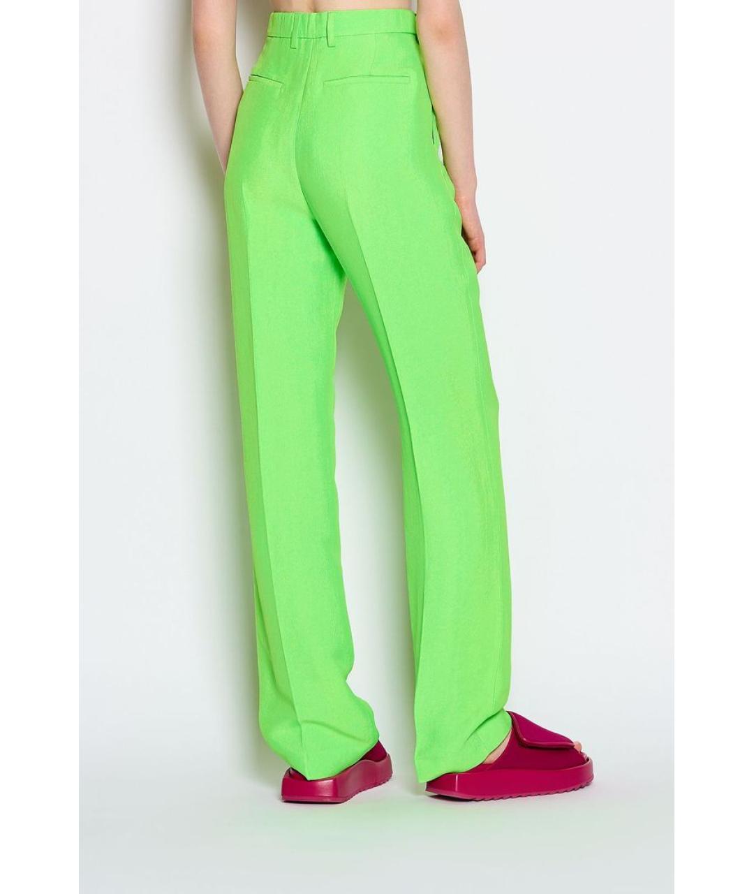 MSGM Зеленые вискозные прямые брюки, фото 4