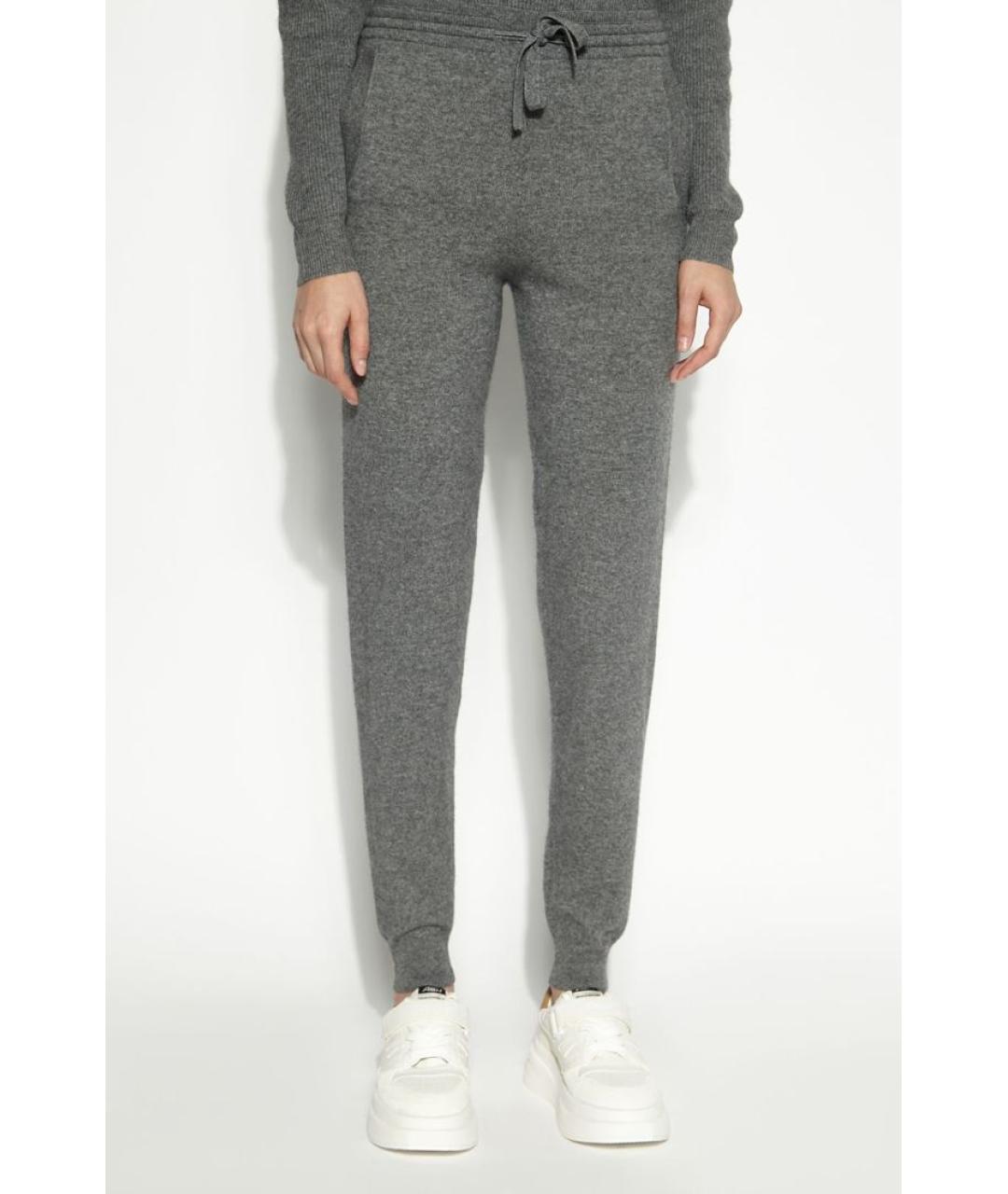 MAX MARA Серые шерстяные прямые брюки, фото 3