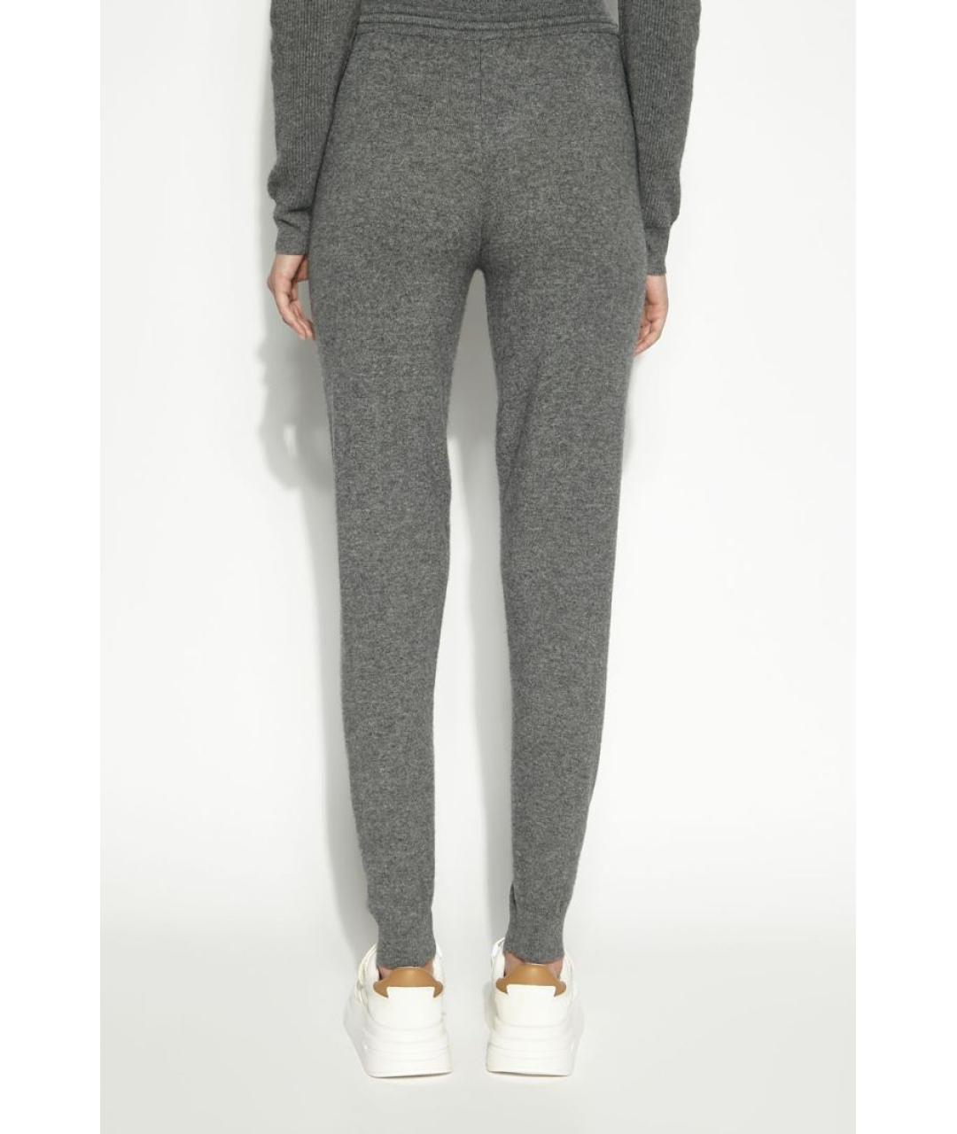 MAX MARA Серые шерстяные прямые брюки, фото 4