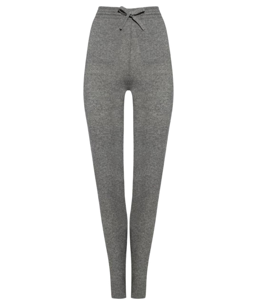 MAX MARA Серые шерстяные прямые брюки, фото 1