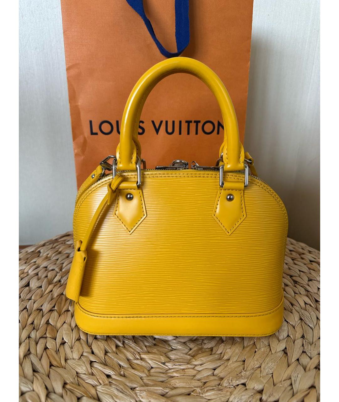 LOUIS VUITTON Желтая кожаная сумка через плечо, фото 3
