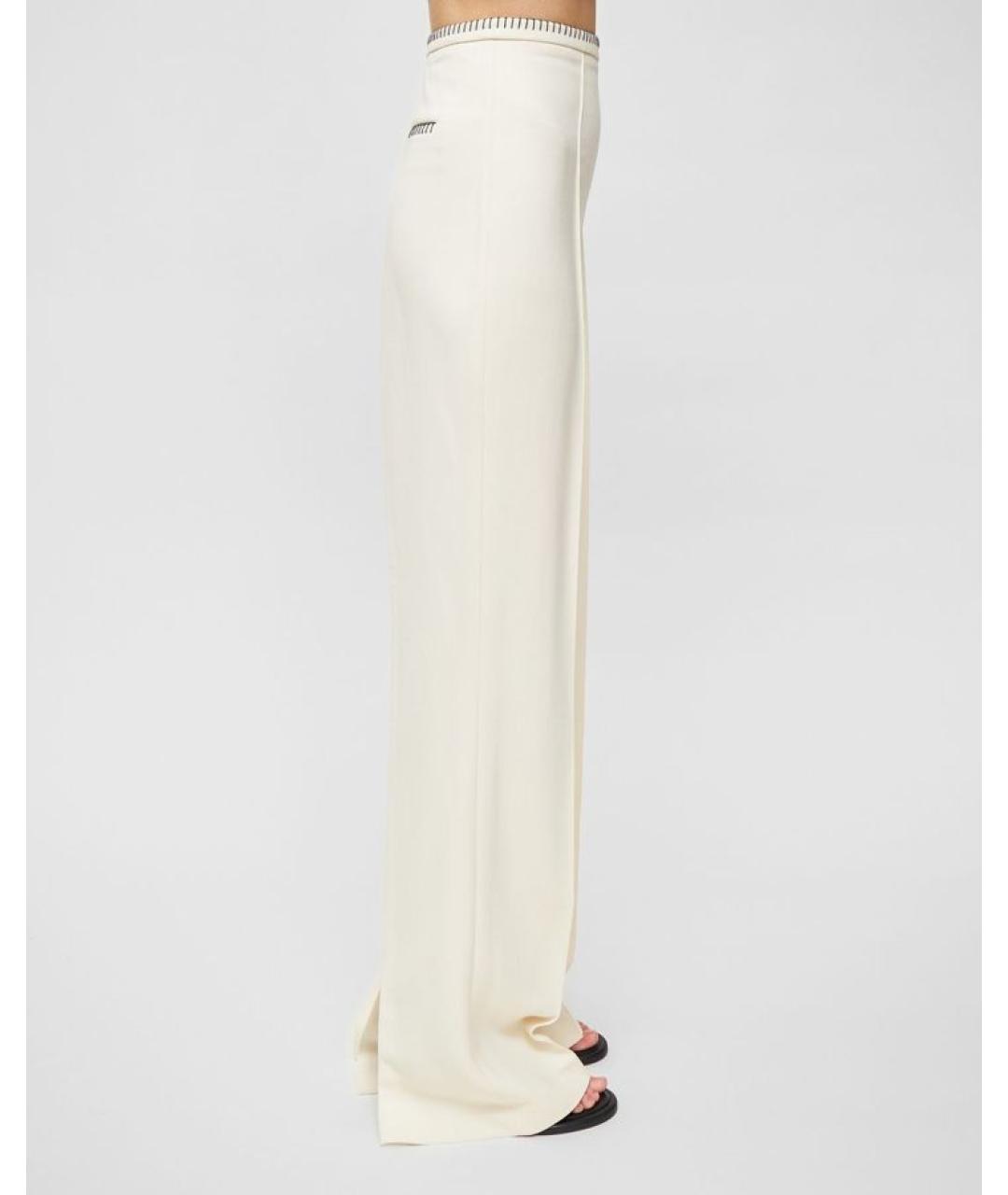 ROHE Белые вискозные прямые брюки, фото 4