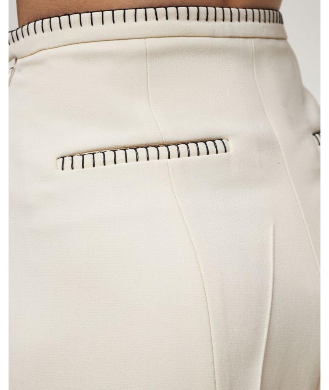 ROHE Белые вискозные прямые брюки, фото 6