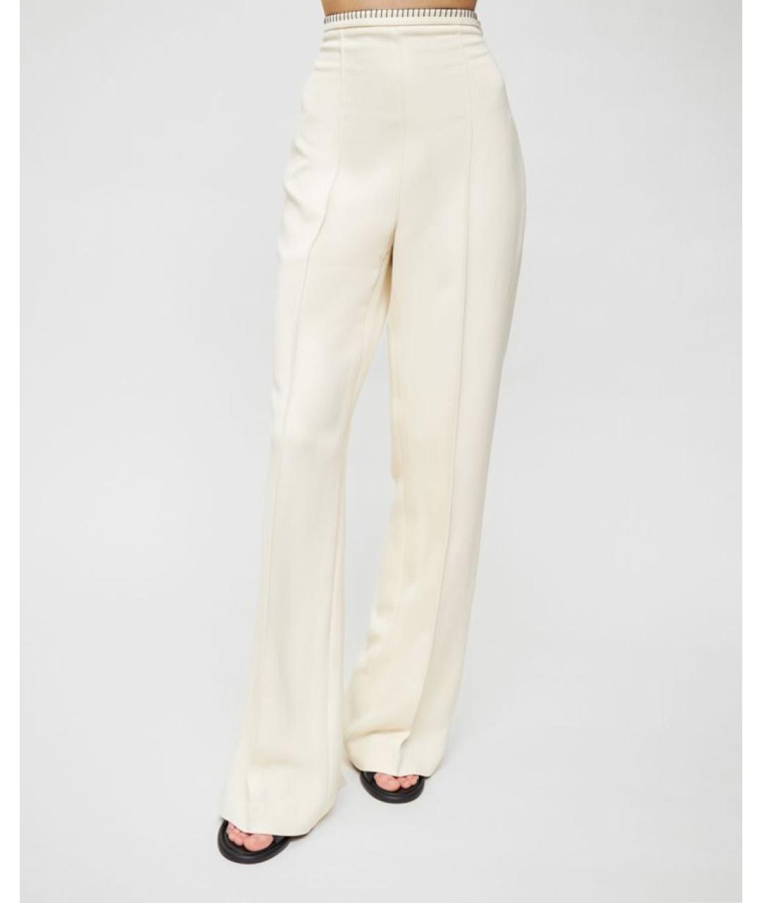ROHE Белые вискозные прямые брюки, фото 5