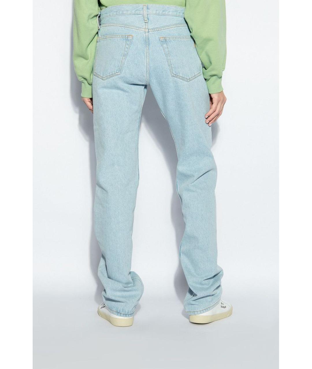 THE ATTICO Голубые хлопковые прямые джинсы, фото 4