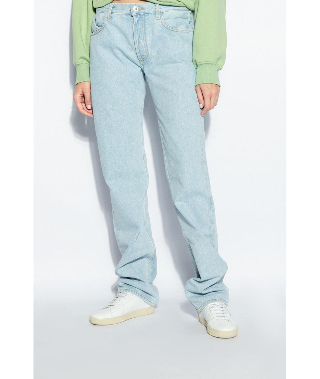 THE ATTICO Голубые хлопковые прямые джинсы, фото 3