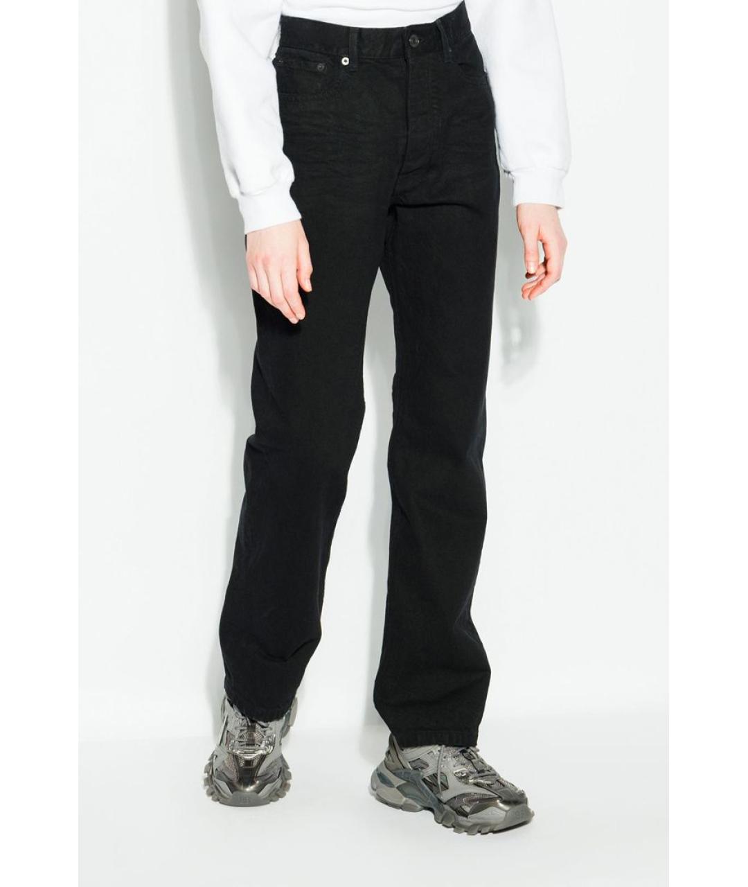 BALENCIAGA Черные хлопковые прямые джинсы, фото 3