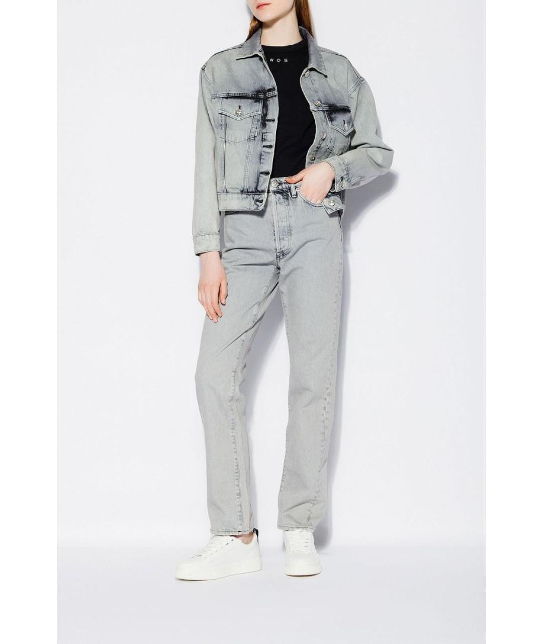 3X1 Серые хлопковые прямые джинсы, фото 2