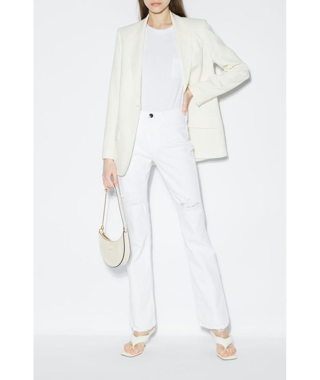 3X1 Белые хлопковые прямые джинсы, фото 2