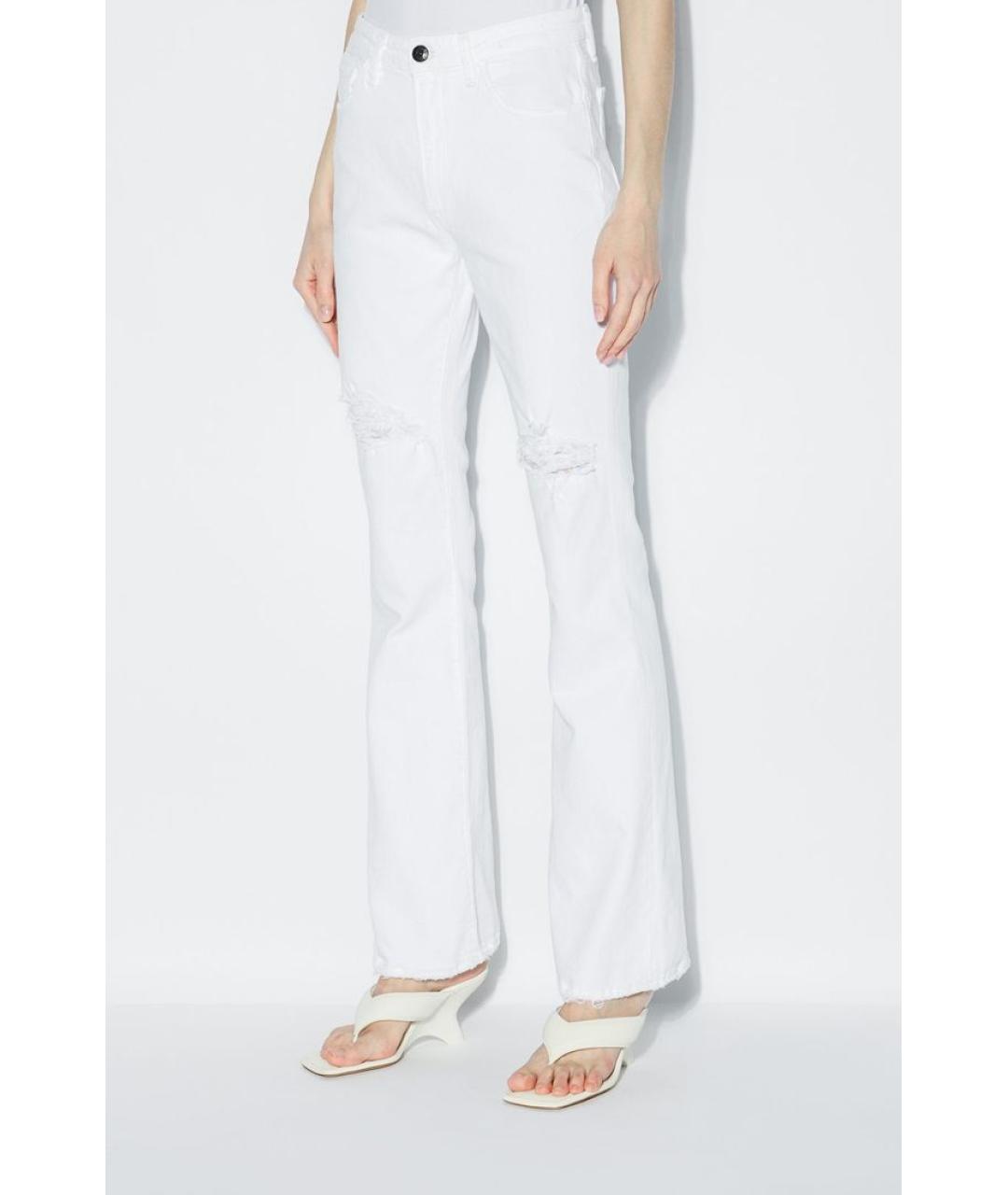 3X1 Белые хлопковые прямые джинсы, фото 3