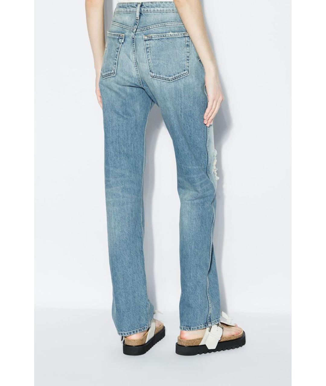 3X1 Голубые хлопковые прямые джинсы, фото 4