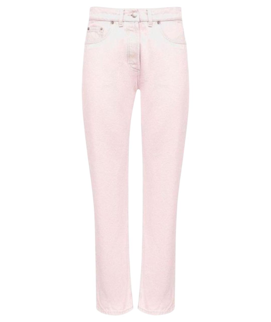 PRADA Розовые хлопковые прямые джинсы, фото 1