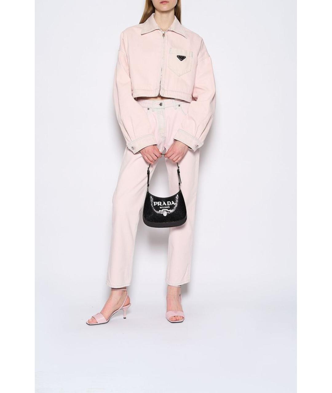 PRADA Розовые хлопковые прямые джинсы, фото 2