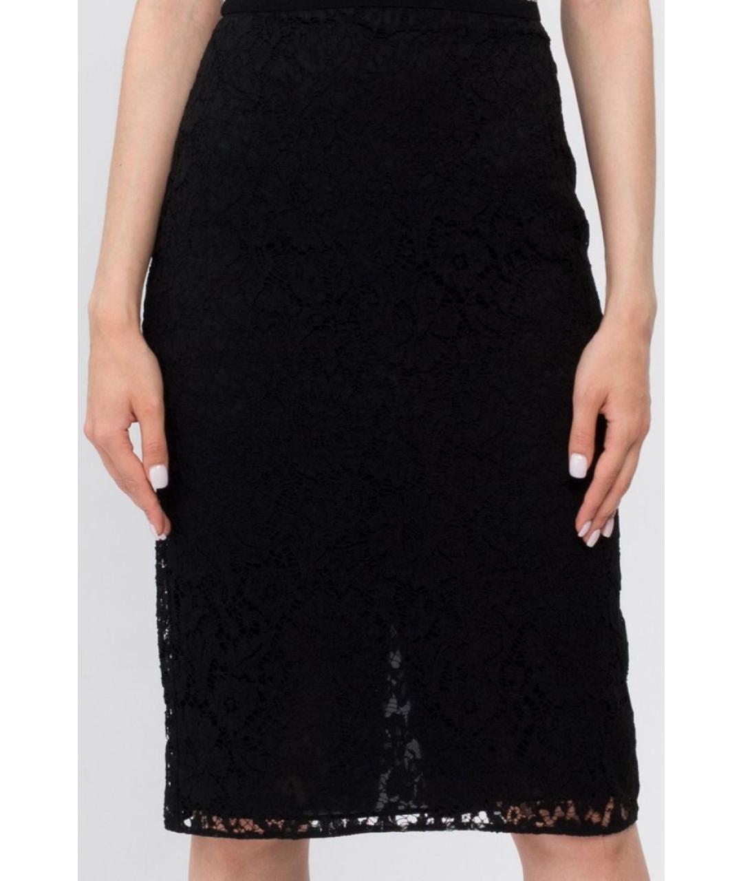 VALENTINO Черная вискозная юбка миди, фото 2
