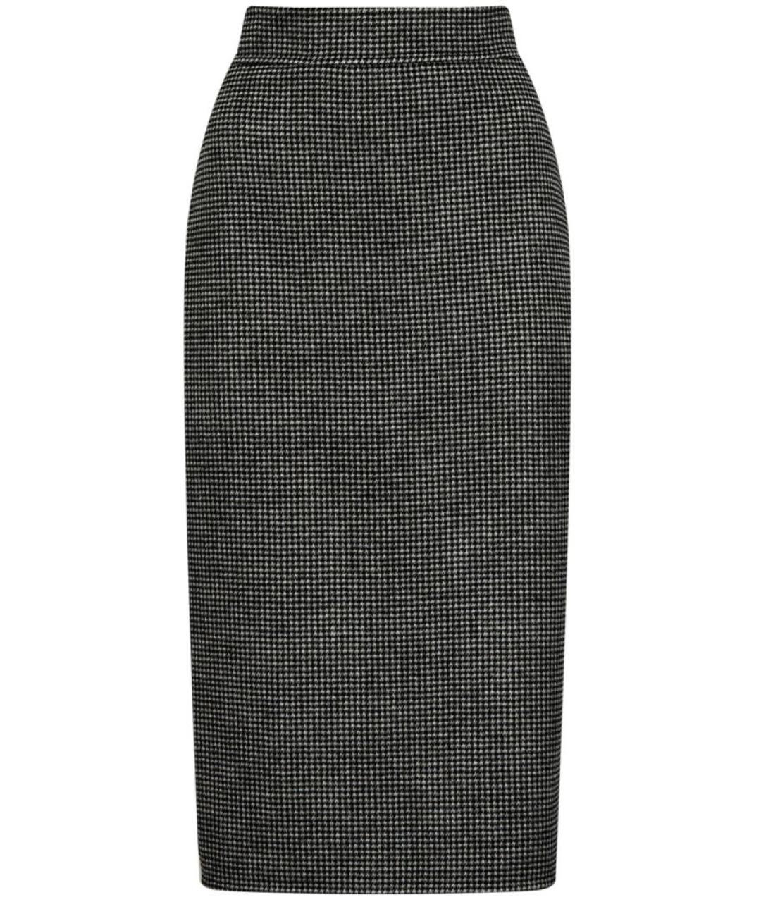 MAX MARA STUDIO Серая шерстяная юбка миди, фото 1