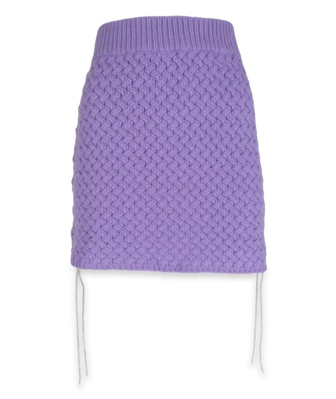 GIUSEPPE DI MORABITO Фиолетовая шерстяная юбка мини, фото 1