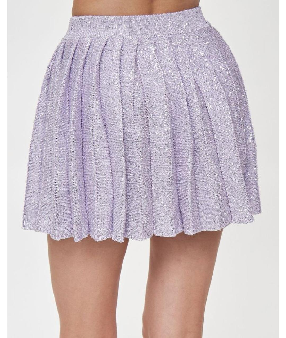 SELF-PORTRAIT Фиолетовая юбка мини, фото 5
