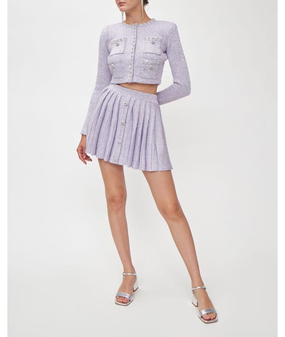 SELF-PORTRAIT Фиолетовая юбка мини, фото 2