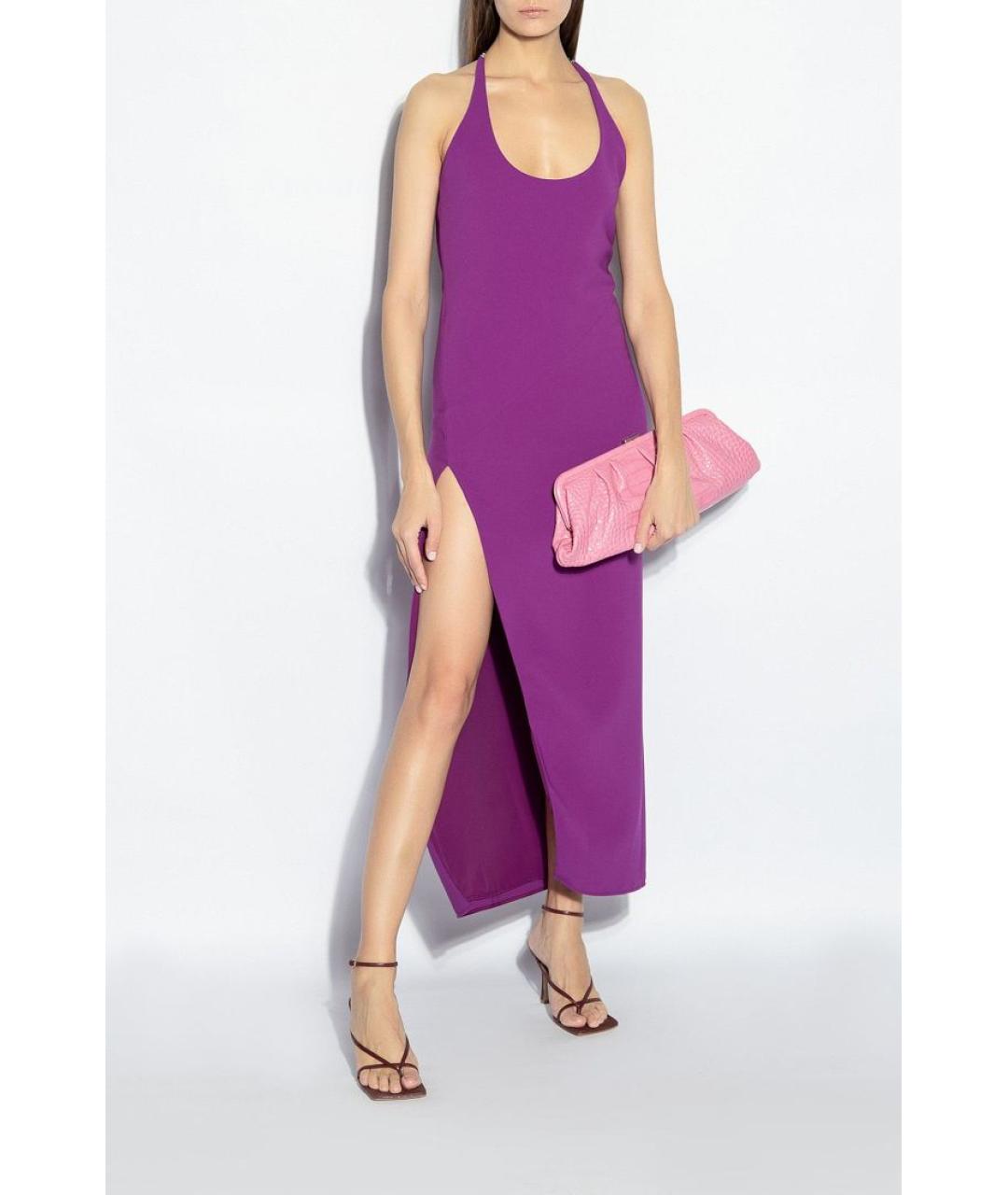 THE ATTICO Фиолетовое полиэстеровое вечернее платье, фото 2