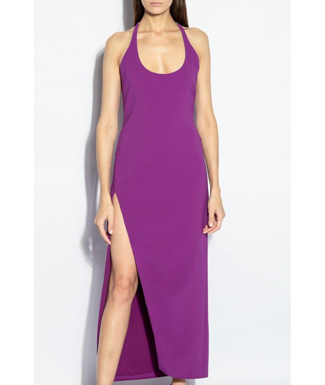 THE ATTICO Фиолетовое полиэстеровое вечернее платье, фото 3