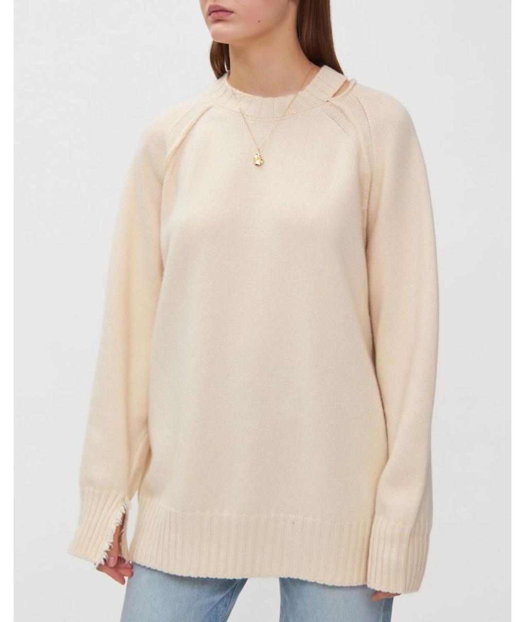 ROHE Бежевый шерстяной джемпер / свитер, фото 3