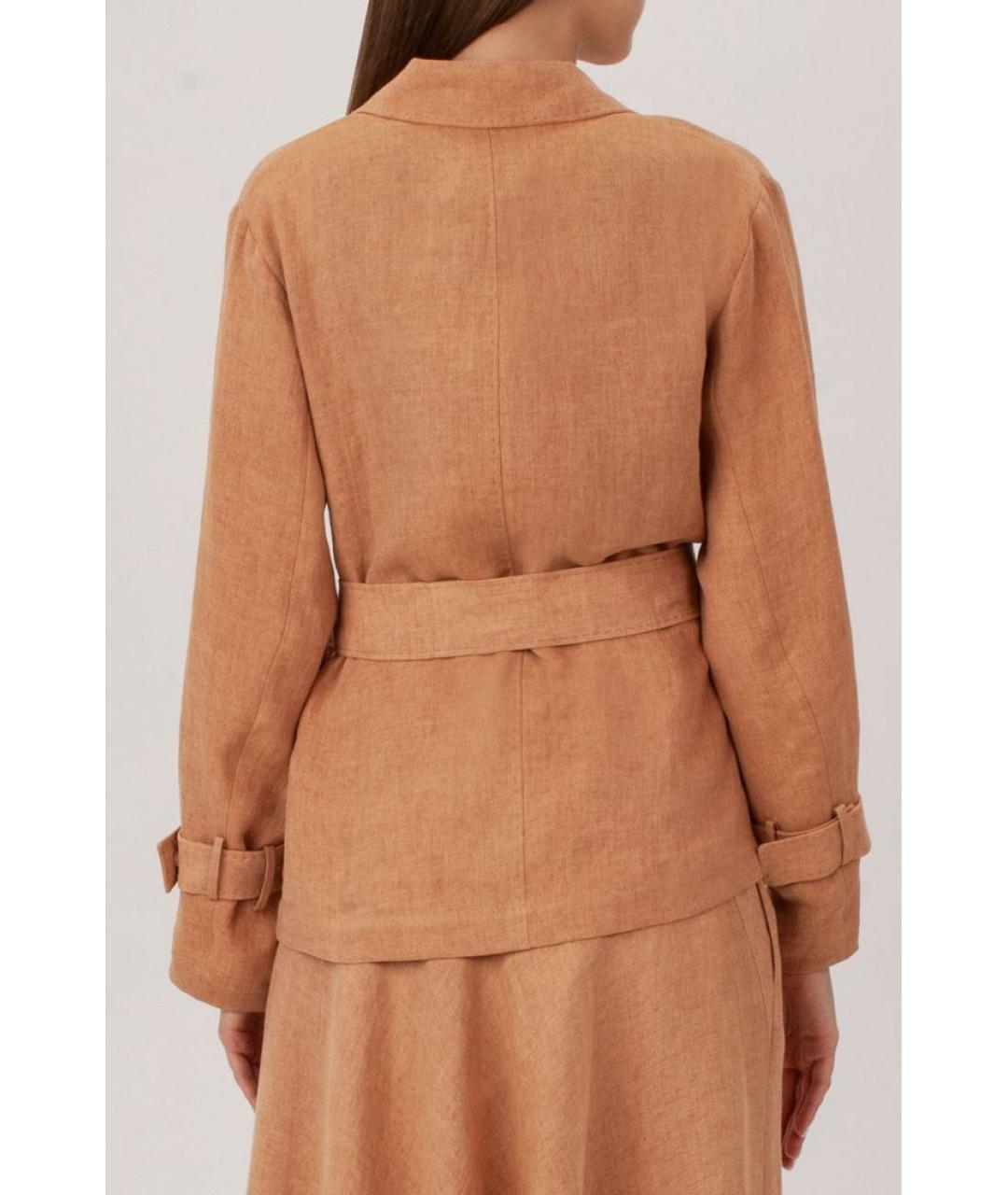 MAX MARA STUDIO Бежевый льняной жакет/пиджак, фото 4