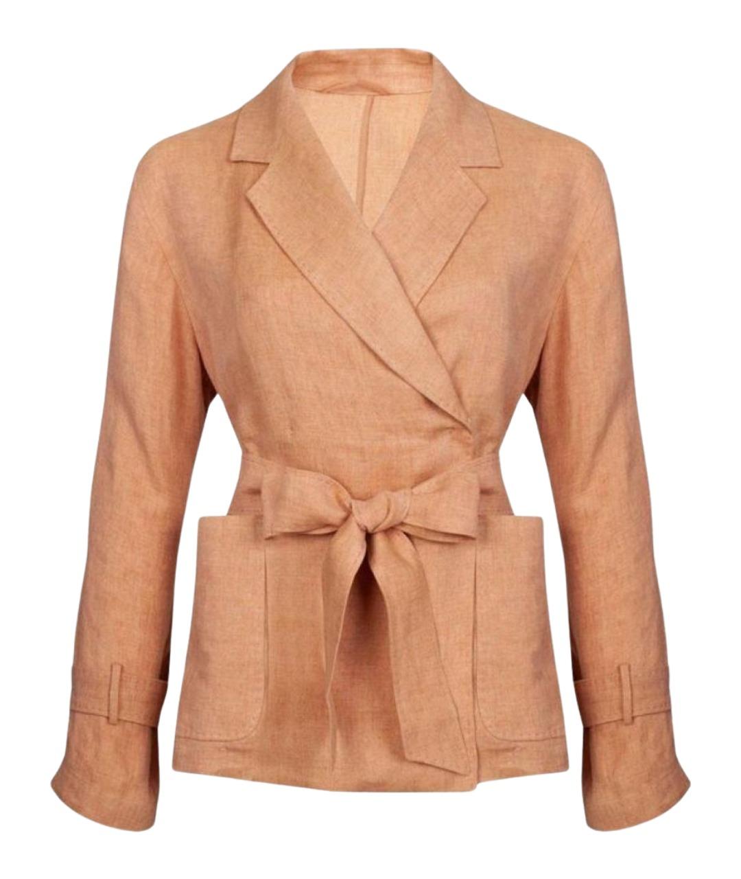 MAX MARA STUDIO Бежевый льняной жакет/пиджак, фото 1