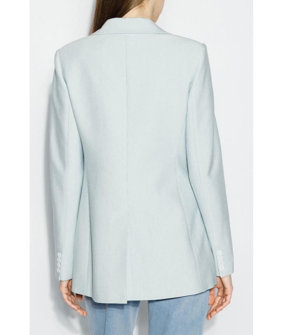 MAX MARA Голубой хлопковый жакет/пиджак, фото 4