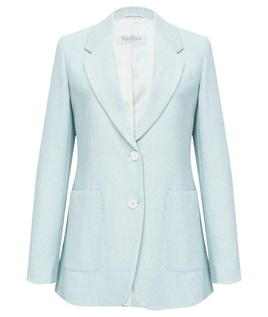 MAX MARA Голубой хлопковый жакет/пиджак, фото 1