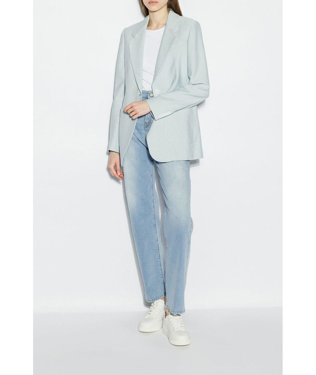 MAX MARA Голубой хлопковый жакет/пиджак, фото 2