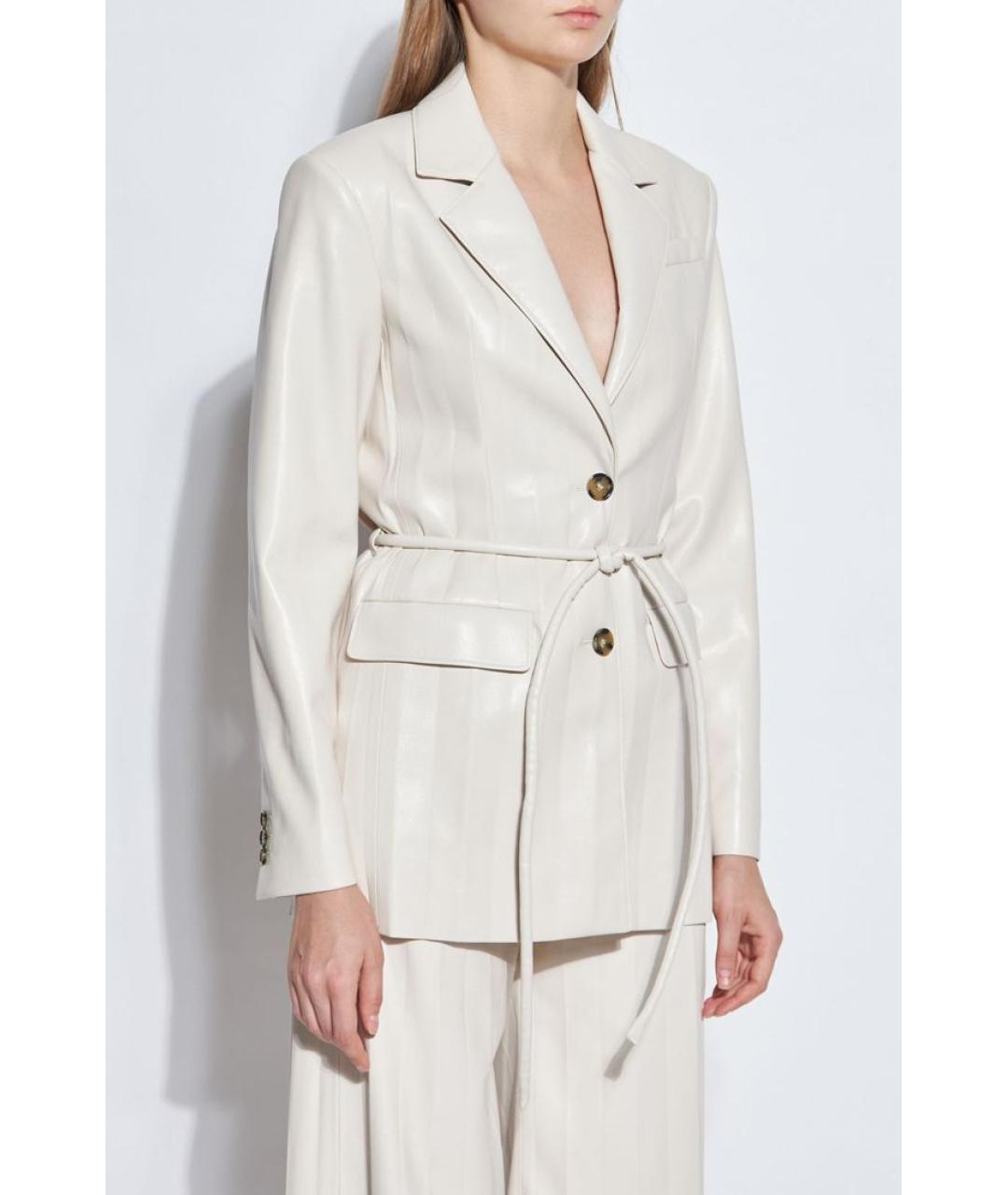 MSGM Белый кожаный жакет/пиджак, фото 3