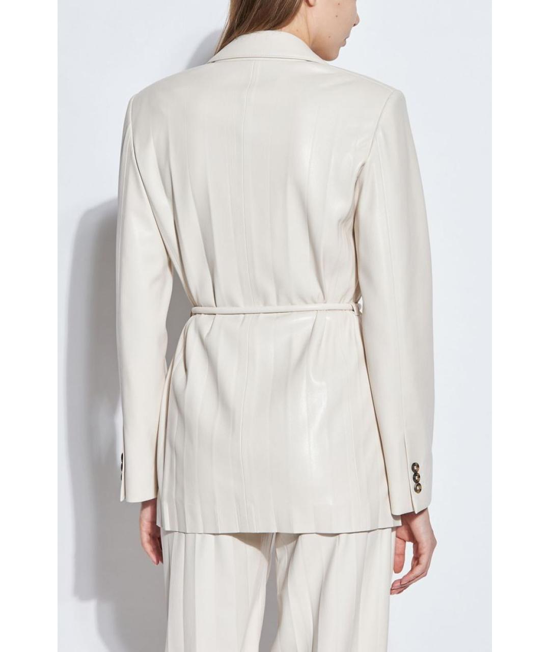 MSGM Белый кожаный жакет/пиджак, фото 4