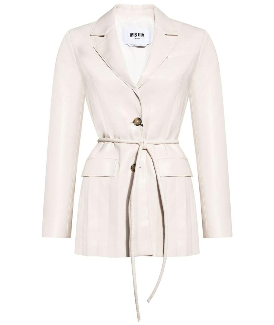 MSGM Белый кожаный жакет/пиджак, фото 1