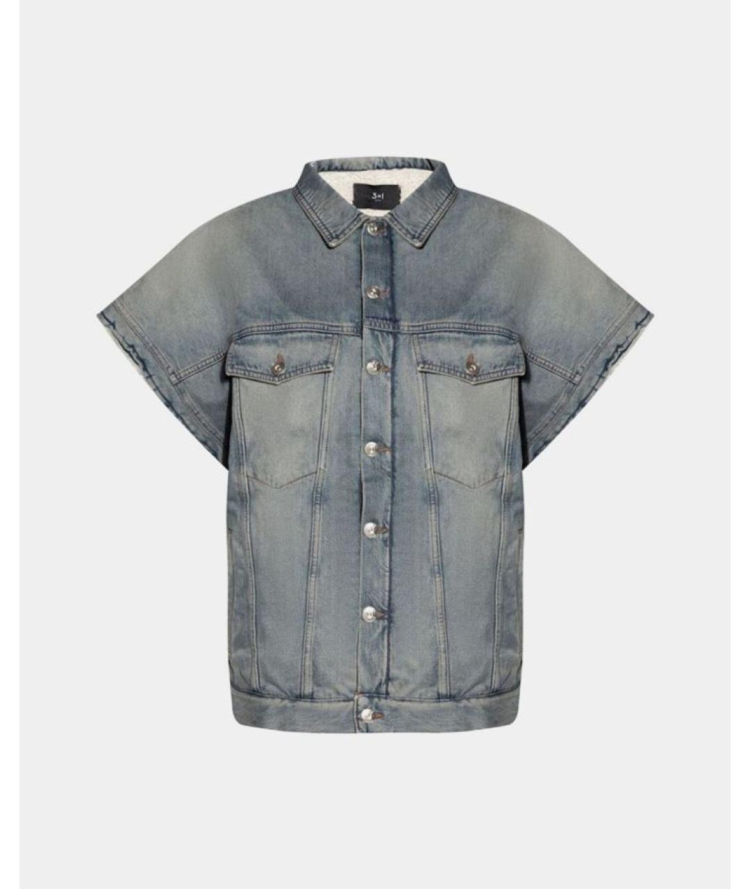 3X1 Голубая деним куртка, фото 5