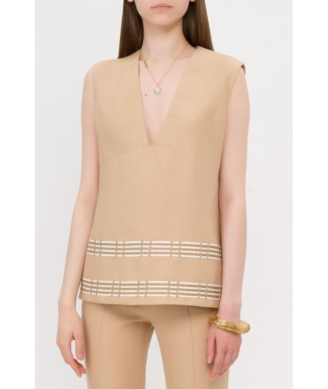 LORO PIANA Бежевая майка, фото 2