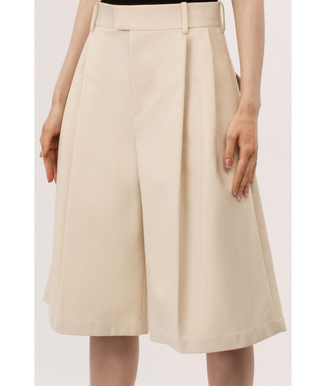 BOTTEGA VENETA Бежевые шерстяные шорты, фото 3