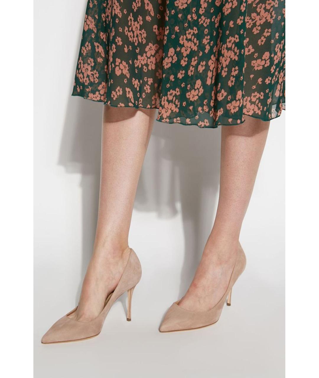 SERGIO ROSSI Бежевые замшевые туфли, фото 3