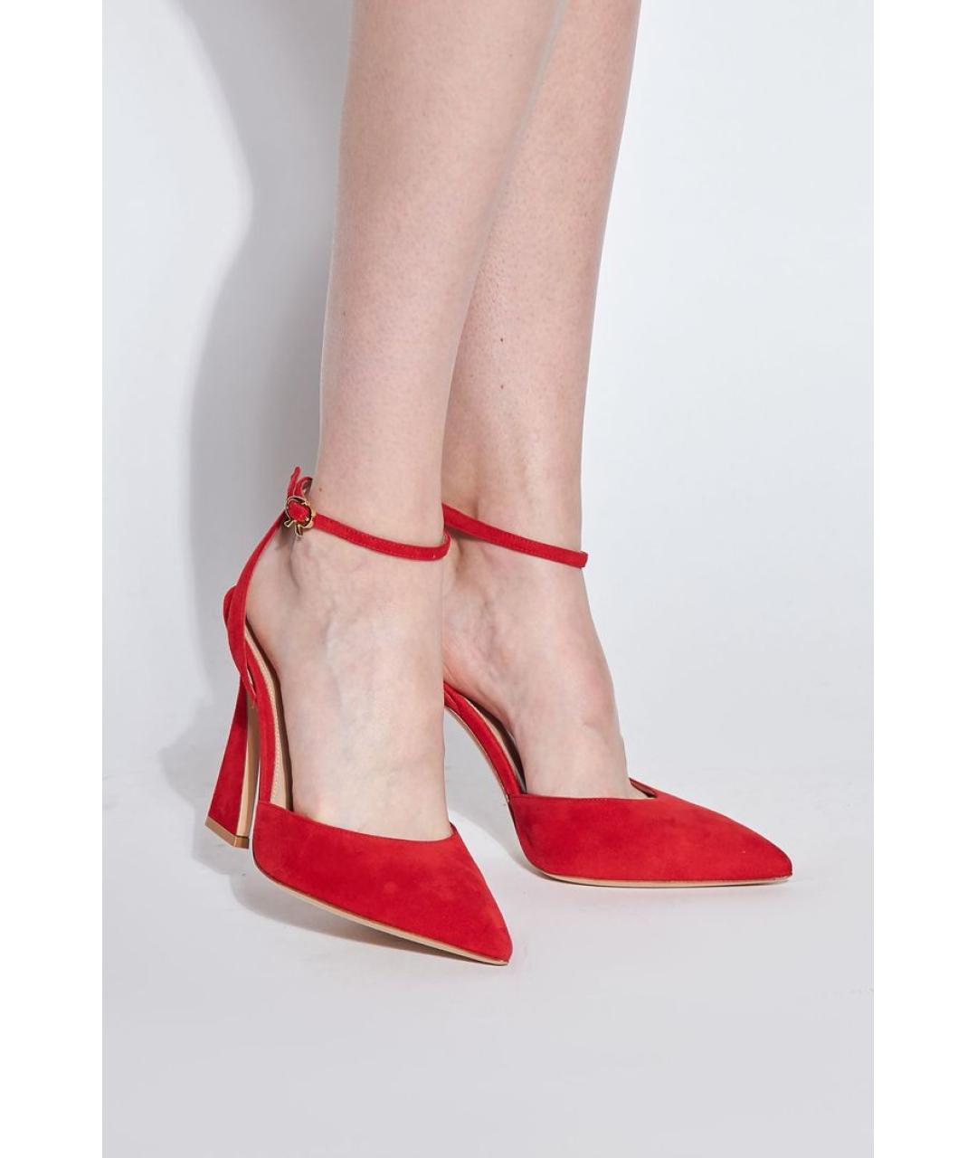 GIANVITO ROSSI Красные замшевые туфли, фото 3