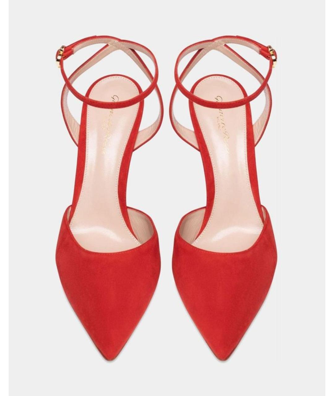 GIANVITO ROSSI Красные замшевые туфли, фото 5